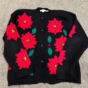 Hand knitted Heirloom Poppy Sweater